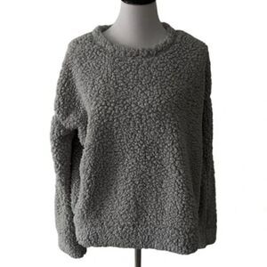T x S Grey Sherpa Crew Neck size M